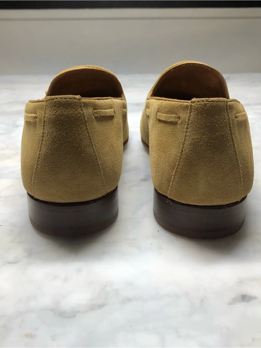 ALLEN EDMONDS  Presley Mens Suede Tassel Loafer Size  10 D Tan NWOB
